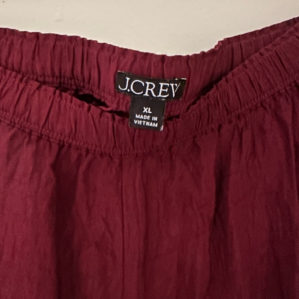 J. Crew Stratus pant in burgundy textured satin - Picture 3 of 7